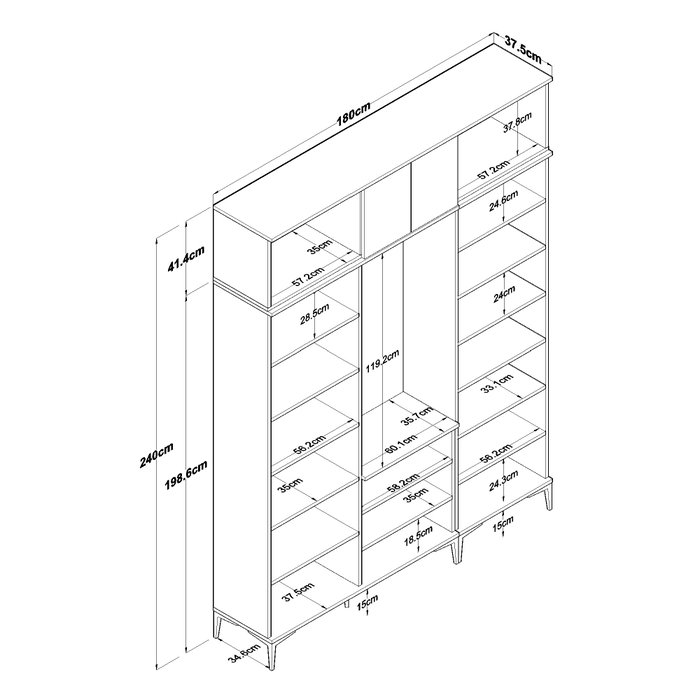 Hanah Home Soporte de Entrada EA157 - 4501 Nogal y Blanco
